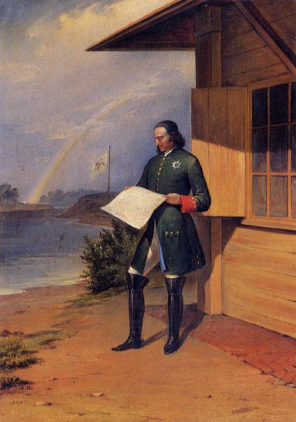 Иванов А.И. (Иванов-Голубой) Петр I на берегу Невы. 1843 Иванов А.И. (Иванов-Голубой) Петр I на берегу Невы. 1843