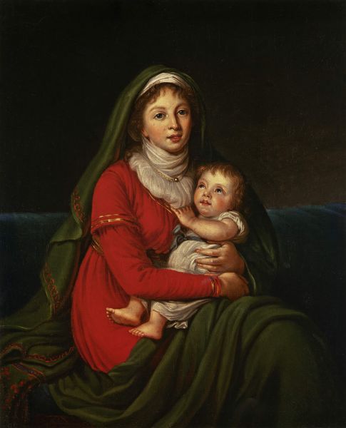 Тупылев И.Ф. Портрет графини С.В.Строгановой с сыном Александром. Не ранее 1796