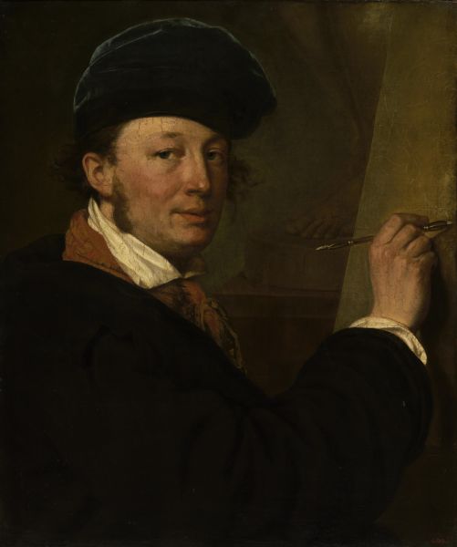 Варнек А.Г. Автопортрет в бархатном берете, с рейсфедером. 1810-е Варнек А.Г. Автопортрет в бархатном берете, с рейсфедером. 1810-е