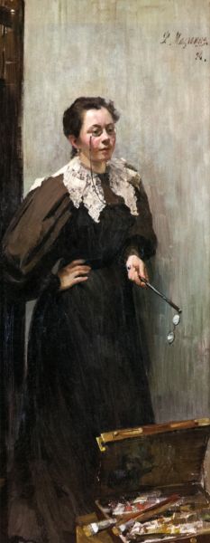 Малявин Ф.А. Портрет художницы А.П. Остроумовой.1896 Малявин Ф.А. Портрет художницы А.П. Остроумовой.1896