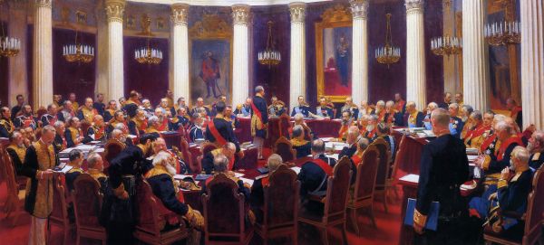 Репин И.Е. Торжественное заседание Государственного совета 7 мая 1901 года, в день столетнего юбилея со дня его учреждения. 1903 Репин И.Е. Торжественное заседание Государственного совета 7 мая 1901 года, в день столетнего юбилея со дня его учреждения. 1903