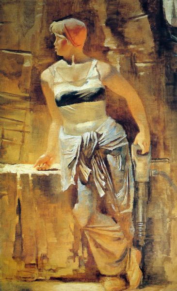 Самохвалов А.Н. Метростроевка со сверлом. 1937 Самохвалов А.Н. Метростроевка со сверлом. 1937