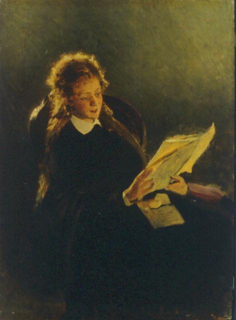 Репин И.Е. Читающая девушка. 1870. ГМИИ РТ