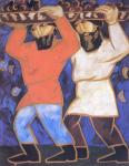 Goncharova N. Peasants. From the Picking Grapes nine-part polyptych. 1911