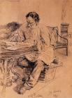 Л.Н.Толстой за работой. 1891
