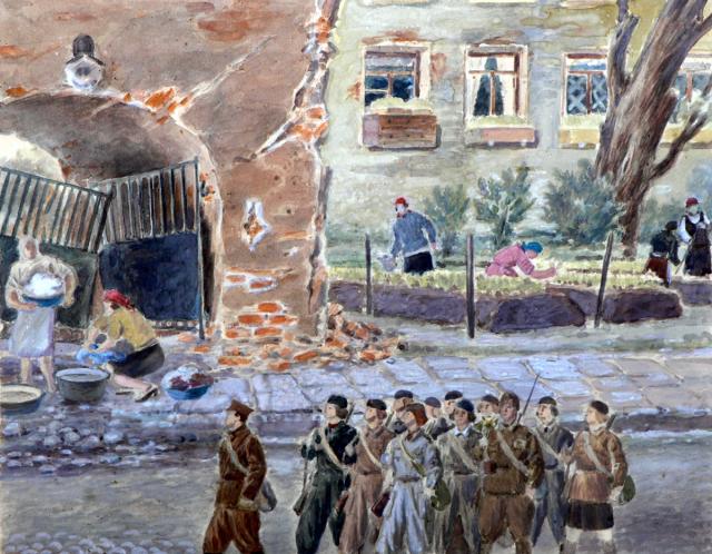 Григорянц П.П. На 4-й линии Васильевского острова. 1943 Григорянц П.П. На 4-й линии Васильевского острова. 1943