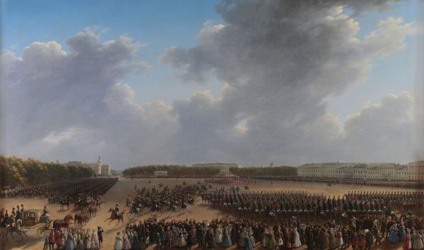 Чернецов Г.Г. Парад по случаю окончания военных действий в Царстве Польском 6-го октября 1831 года на Царицыном лугу в Петербурге. 1837